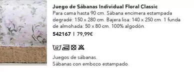 Oferta de Juego De Sábanas Individual Floral Classic por 79,99€ en AVON