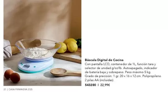 Oferta de Bascula Digital De Cocina por 22,99€ en AVON