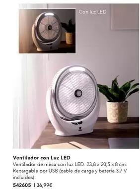 Oferta de Ventilador Con Luz Led por 36,99€ en AVON