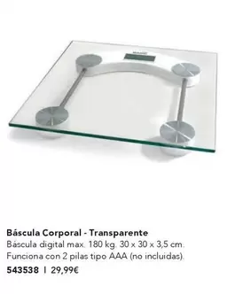 Oferta de Báscula Corporal Transparente por 29,99€ en AVON
