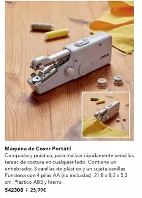 Oferta de Jocca - Máquina De Coser Portatil por 25,99€ en AVON