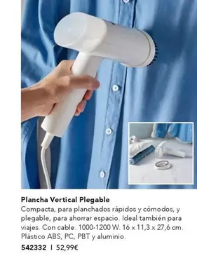 Oferta de Plancha Vertical Plegable por 52,99€ en AVON