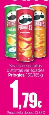 Oferta de Pringles - Snack De Patatas Distintas Variedades por 1,79€ en UNIDE Alimentación