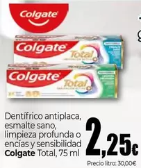 Oferta de Colgate - Dentífrico Antiplaca, Esmalte Sano, Limpieza Profunda O Encias Y Sensibilida por 2,25€ en Unide Market