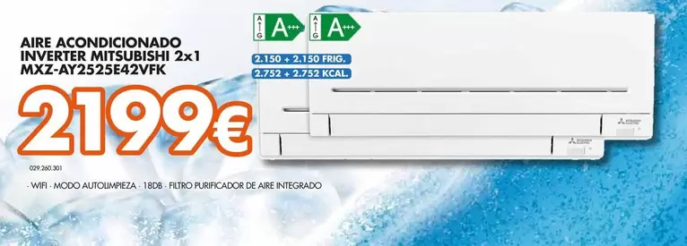 Oferta de Mitsubishi - Aire Acondicionado Inverter 2x 1 MXZ-AY2525E42VFK por 2199€ en Expert