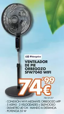 Oferta de Orbegozo - Ventilador De Pie Sfw7040 Wifi por 74,99€ en Expert