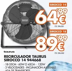 Oferta de Taurus - Recirculador Sirocco 14 944668 por 64,99€ en Expert