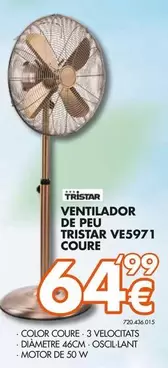 Oferta de Tristar - Ventilador De Peu VE5971 Coure por 64,99€ en Expert