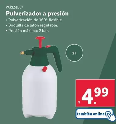 Oferta de Parkside - Pulverizador A Presion por 4,99€ en Lidl