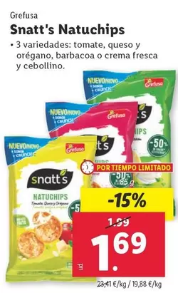 Oferta de Grefusa - Snatt's Natuchips por 1,69€ en Lidl