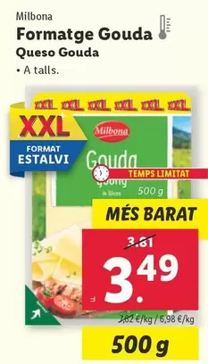 Oferta de Milbona - Queso Gouda por 3,49€ en Lidl