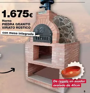 Oferta de Horno Piedra Granito Viriato Rústico por 1675€ en Grup Gamma