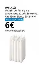 Oferta de Vela Sin Perfume Para Candelabro por 6€ en IKEA