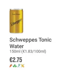 Oferta de Schweppes - Tonic Water por 2,75€ en Ryanair