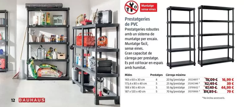 Oferta de Estanterias De Pvc  por 16,99€ en BAUHAUS