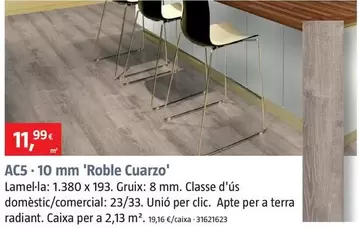 Oferta de AC5 - 10 Mm 'Roble Cuarzo' por 11,99€ en BAUHAUS
