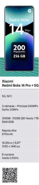 Oferta de Xiaomi - Redmi Note 14 Pro + 5g en Phone House