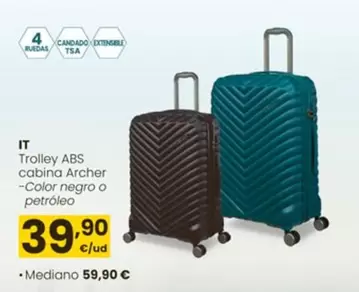 Oferta de IT - Trolley Abs Cabina Archer por 39,9€ en Eroski