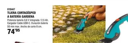 Oferta de Gardena - Tijera Cortacésped A Bateria por 74,95€ en YMÁS
