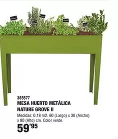 Oferta de Mesa Huerto Metálica Nature Grove Ii por 59,95€ en YMÁS