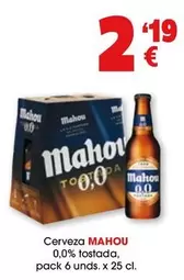 Oferta de Mahou - Cerveza 0,0% Tostada por 2,19€ en Top Cash
