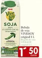 Oferta de ViveSoy - Bebida De Soja por 1,5€ en Supermercados Bip Bip