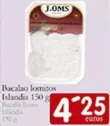 Oferta de Bacalao Lomitos Islandia 150 G por 4,25€ en Supermercados Bip Bip