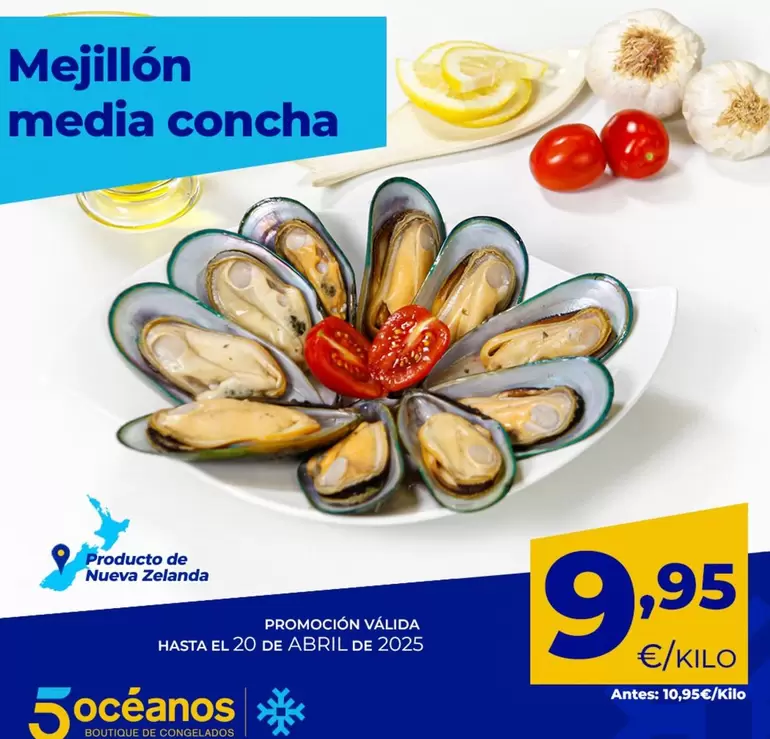 Oferta de Mejillon Media Concha por 9,95€ en 5 Océanos