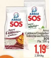 Oferta de Sos - Arroz Caldosos/ Ensaladas/ Sobremesas/ Risotto por 1,19€ en Supermercados Aquí
