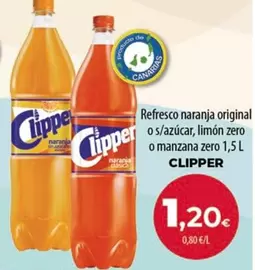 Oferta de Clipper - Refresco Naranja Original O S/azucar, Limón Zero O Manzana Zero por 1,2€ en Spar Tenerife