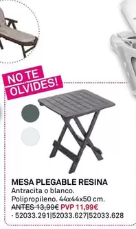 Oferta de Mesa Plegable Resina por 11,99€ en Bricoking