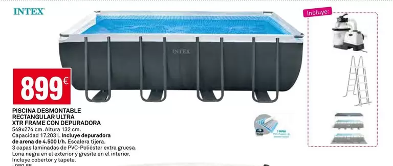 Oferta de Intex - Piscina Desmontable Rectangular Ultra Xtr Frame Con Depuradora por 899€ en Bricoking
