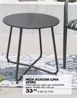 Oferta de Mesa Auxiliar Luna Acero por 33,95€ en Coferdroza