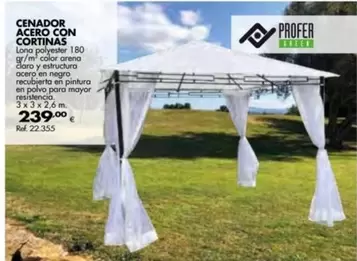 Oferta de Claro - Cenador Acero Con Cortinas por 239€ en Coferdroza