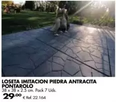Oferta de Antracita - Loseta Imitación Piedra Antracita Pontarolo por 29€ en Coferdroza
