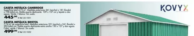 Oferta de Total - Caseta Metálica Bristol por 499€ en Coferdroza