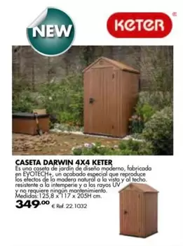 Oferta de Keter - Keter Caseta Darwin 4x4 por 349€ en Coferdroza