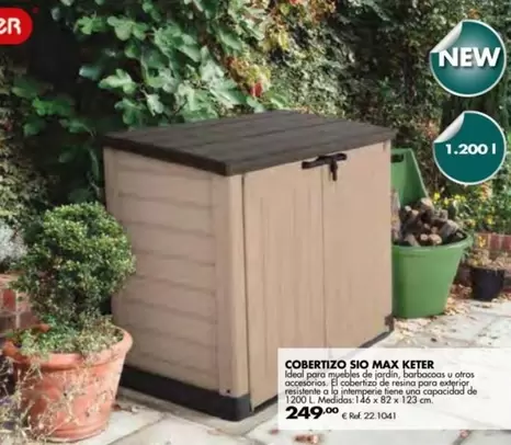 Oferta de Keter - Cobertizo Sio Max Keter por 249,9€ en Coferdroza
