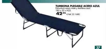 Oferta de Tumbona Plegable Acero Azul por 42,95€ en Coferdroza