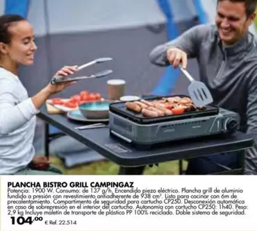 Oferta de Campingaz - Plancha Bistro Grill Campingaz por 104€ en Coferdroza