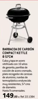Oferta de Barbacoa De Carbón  Kettle 0 57cm por 149€ en Coferdroza