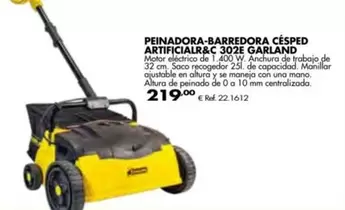 Oferta de Garland - Peinadora-barredora Cesped Artificiar&C 302E por 219€ en Coferdroza