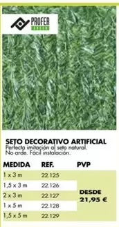 Oferta de Seto Decorativo Artificial por 21,95€ en Coferdroza
