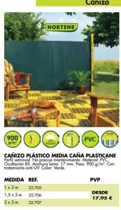 Oferta de PVC - Canizo Plástico Media Cana Plasticane por 17,95€ en Coferdroza