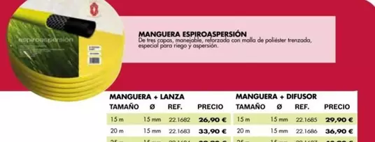 Oferta de Manguera Espiroaaspersion por 29,9€ en Coferdroza
