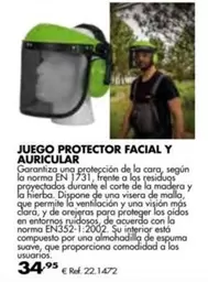 Oferta de Visión - Juego Protector Facial Y Auricular por 34,95€ en Coferdroza