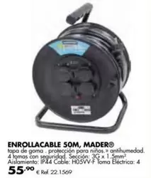 Oferta de Enrollacable 50m, Madero por 55,9€ en Coferdroza