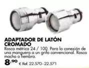 Oferta de Adaptador De Latón Cromado por 8,9€ en Coferdroza