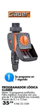 Oferta de Claber - Programador Logica por 35,95€ en Coferdroza