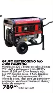 Oferta de Campeón - Grupo Electrogeno Mk- 6500 por 789€ en Coferdroza